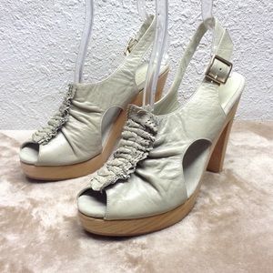 Loeffler Randall wooden pump heels shoes 10